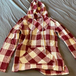 plaid lightweight hoodie size medium